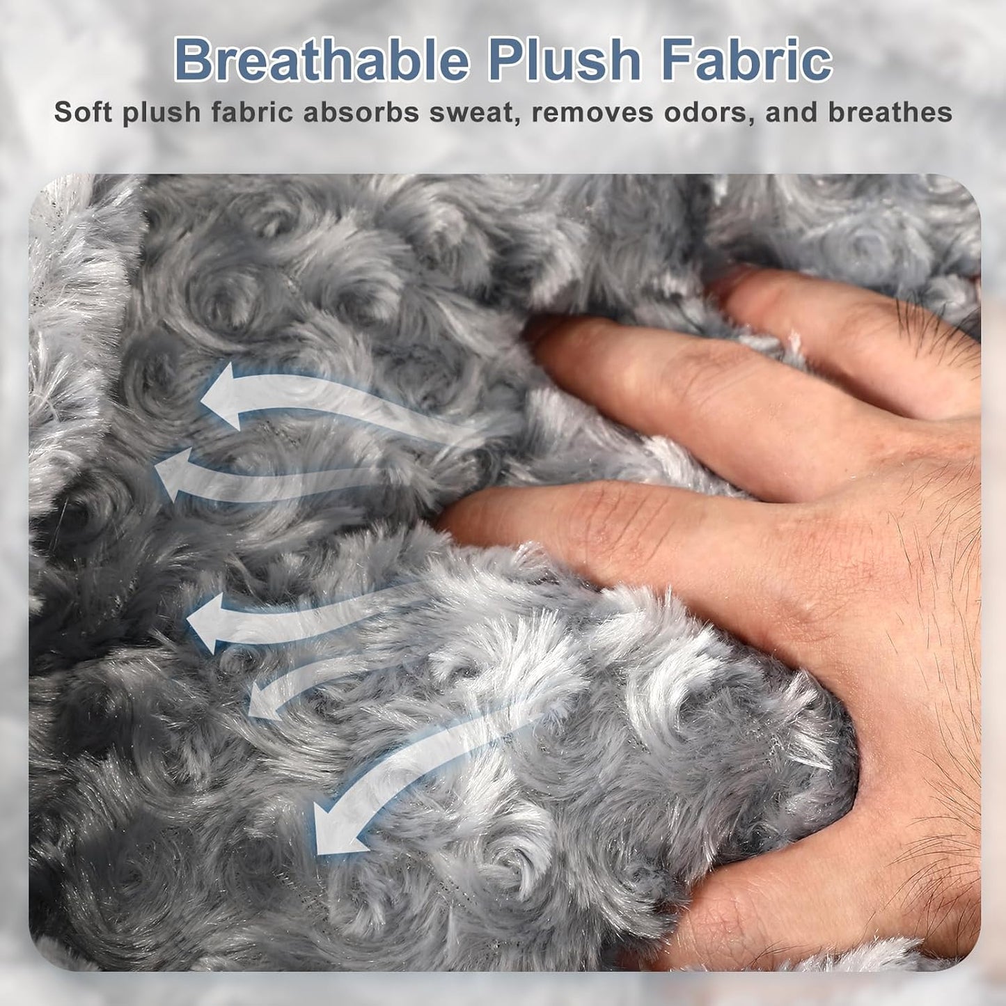 Extra Large Dog Bed Rectangle Large Pet Beds Grey, Hooded Pet Cave Bed with Designed for Wheat Grain, Soft Rose Fluff XL Dog Cave with Nonskid Bottom for Labrador, 90X65X23Cm