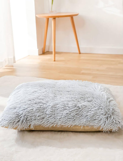 Dog House, Warm and Cozy Cat Cave Bed Indoor with Removable Cushion, 3 in 1 Washable Plush Dog Igloo, Foldable Non-Slip Kennel for Pets Puppy Kitten Rabbit