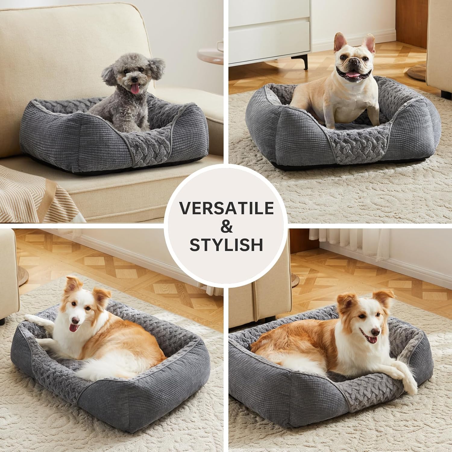 Extra Large Dog Bed Washable, XL Dogs Bed with Particle Memory Sponge&Cotton to Prevent Bone Diseases, XL Dog Bed with T-Shaped Pattern Fluff for 40KG Labrador/Golden Retriever, 90X65X23Cm