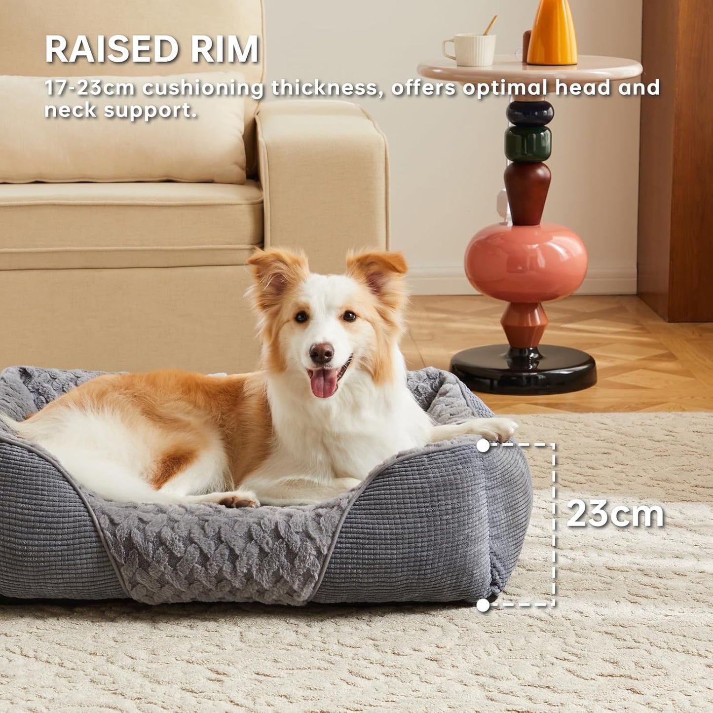 Extra Large Dog Bed Washable, XL Dogs Bed with Particle Memory Sponge&Cotton to Prevent Bone Diseases, XL Dog Bed with T-Shaped Pattern Fluff for 40KG Labrador/Golden Retriever, 90X65X23Cm